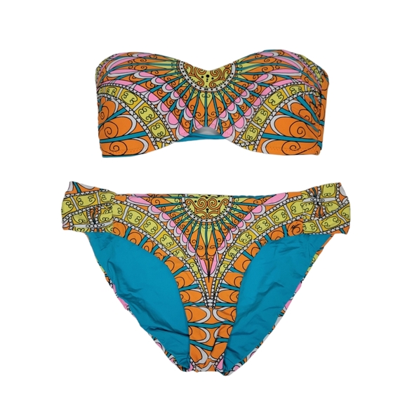 Trina Turk Swim Trina Turk Boho Teal Orange Bikini Reversible